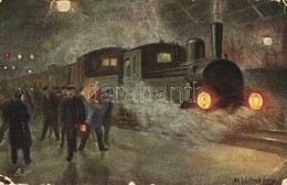 T3 Eisenbahn Bei Nacht Serie, Raphael Tuck & Sons, Oliette, No. 216. B. S: Max Vollmberg (EB) - Non Classificati