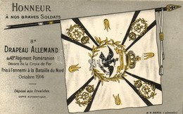 * T3 Honneur A Nos Braves Soldats 8e Drapeau Allemand Du 49e Regiment Poméranien  / French Propaganda, German Flag Of Th - Non Classés