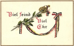 * T2/T3 Viel Feind, Viel Ehr / German Flag Ribbon, Sword, M.S.i.P. 237/240. Litho - Non Classés