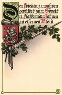 ** T1/T2 German Coat Of Arms, Sword, Litho - Non Classés