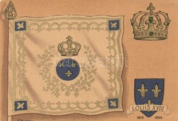 * T2/T3 1815-1824 Louis XVIII, Flag, Crown, Coat Of Arms, Golden Decoration Litho S: P.A. Leroux (EK) - Non Classés