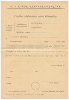 ~1940. 'Magyar Királyi Postatakarékpénztár - Fizetési Utalványra Szóló Felmondás' Kitöltetlen űrlap (2x) T:II - Sin Clasificación