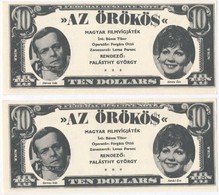 ~1969. 'Az örökös' Magyar Filmvígjáték Reklám Fantázia Bankjegye (5x) T:I,I- - Zonder Classificatie