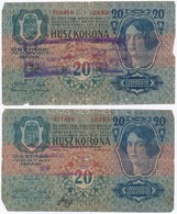 1913. 20K (4x) Olvashatatlan Felülbélyegzésekkel T:III,III- - Non Classificati