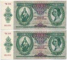 1936. 10P (2x) '*B 246' Csillagos Sorozatszámmal, Sorszámkövetők T:I,I- 
Adamo P9A - Zonder Classificatie