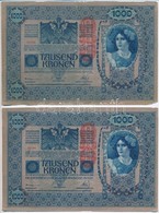 Ausztria 1919. (1902) 1000K, Vízszintes 'DEUTSCHÖSTERREICH' Felülbélyegzéssel, Mindkét Oldal Német (2x) + 1000K Rajzos H - Sin Clasificación