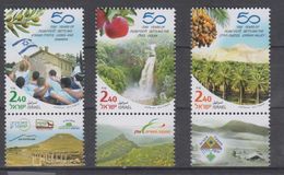 ISRAEL 2017 50 YEARS OF SETTLING JUDEA AND SAMARIA GOLAN JORDAN VALLEY APPLE WATERFALL DATE PALM - Unused Stamps (with Tabs)