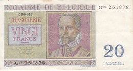 BILLETE DE BELGICA DE 20 FRANCOS DEL AÑO 1956  (BANKNOTE) - 20 Franchi