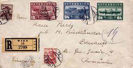 REGISTERED LETTER MAILED In 1937 From WIEN To CERNAUTI / ROMANIA ( UKRAINE ) : COMPLET SET Of 3 STAMPS D.D.S.G. (ab219) - Cartas