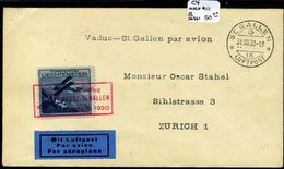 Liechtenstein C4 (Michel #111)  Used  Flight Cover August 31, 1930 - Luchtpostzegels