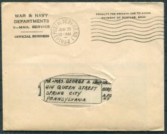 1944 Iceland USA Military APO 860 V-Mail + Cover - Spring City, Pennsylvania - Covers & Documents