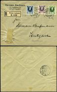 Liechtenstein B1-3  (Michel 72-74 ) Used On Registered Cover From Stuttgard - Lettres & Documents