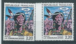 [17] Variété : N° 2505 La Communication Impression Doublée + Normal  ** - Unused Stamps