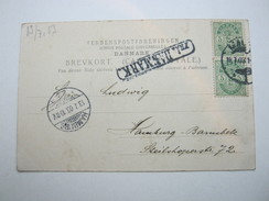 1903 , FRA DANMARK , Stempel Auf Karte Mit Dänemark-Marken Und Stempel MALMÖ - Briefe U. Dokumente