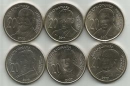 Serbia 20 Dinara 2006 - 2007 - 2009 - 2010 - 2011 - 2012.   6 Commemorative Coins HIGH GRADE From Bank Bag - Serbie