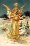 CPA Ange Angel Anges Gaufré Non Circulé Noël Violon - Anges