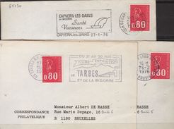 Variétés 0,80 Béquet Rouge N° 1816a Sans Phosphore 3 Fragments - Storia Postale