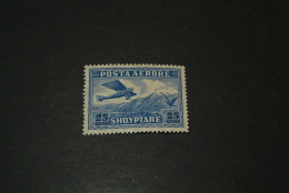 K12951- Stamp Mint Larged Hinged Albania -  Shqyptare - 1925- Airmail -SC. C3- Airplane - 25q Deep  Blue - Albanië