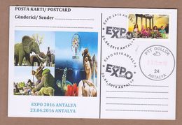 AC - TURKEY POSTAL STATIONERY - EXPO 2016 ANTALYA ANTALYA, 23 APRIL 2016 - Interi Postali