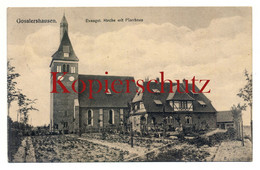 Gosslershausen 1917, Evangel. Kirche Mit Pfarrhaus - Westpreussen