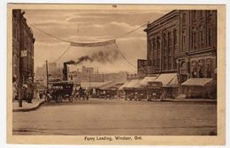 WINDSOR, Ontario, Canada, Ferry Landing & Stores, 1917 ISC Postcard, Essex County - Windsor