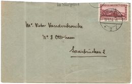 Sarre - SAAR - Saargebiet - 1935 - 50c - Big Fragment - Viaggiata Da Saarbrücken Per Saarbrücken - Lettres & Documents