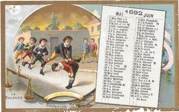 CALENDRIER 1892  Chromo Publicitaire CHICOREE D'ALSACE D.VOELCKER-COUMES à BAYON -SAUTE MOUTON -  Edit.ROMANET PARIS - Kleinformat : ...-1900