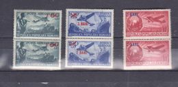 ROMANIA 1952, MI A1363,1363,1364, PAIR X2 AVIATION , AIRPLANES, WITH SURCHARGE - Neufs