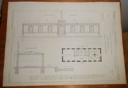 Plan De La Station D'Evron. Chemin De Fer De L'Ouest.1855. - Obras Públicas