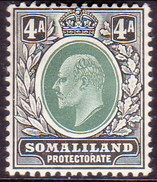 Somaliland Protectorate 1911 SG #50a 4a MH Wmk Mult.Crown CA CV £23 Chalk-surfaced Paper - Somaliland (Protectorat ...-1959)