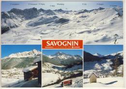 SAVOGNIN PANORAMA VOM PIZ MARTEGNAS SKIGEBIET VON RADONS SONDERMARKE NICE STAMP - Savognin