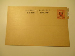 FINLAND 1:20 OVERPRINT  ,   POSTAL STATIONERY POSTCARD , RA - Entiers Postaux