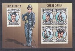 BURUNDI 2013 - Cinéma, Charlie Chaplin - Feuillet 4 Val + BF Neufs // Mnh // CV 36.00 Euros - Neufs