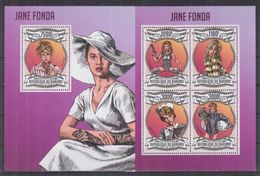 BURUNDI 2013 - Cinéma, Jane Fonda - Feuillet 4 Val + BF Neufs // Mnh // CV 36.00 Euros - Unused Stamps