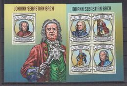 BURUNDI 2013 - Compositeurs, Musique, Johann Sebastian Bach - Feuillet 4 Val + BF Neufs // Mnh // CV 36.00 Euros - Unused Stamps