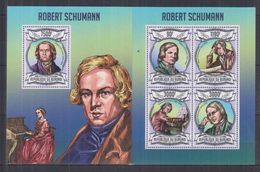 BURUNDI 2013 - Compositeurs, Musique, Robert Schumann - Feuillet 4 Val + BF Neufs // Mnh // CV 36.00 Euros - Unused Stamps