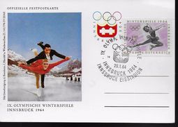 AUTRICHE    FDC  Carte  Jo   1964  Patinage - Figure Skating