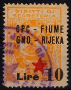 1945 - Istria Istra / Rijeka Fiume - Yugoslavia Occupation - Revenue Stamp - Overprint - Used CROATIA - Jugoslawische Bes.: Fiume