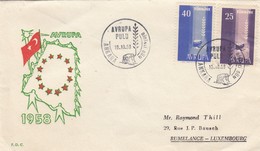 TURQUIE - FDC AVRUPA PULU 10.10.58 ANKARA TO RUMELANGE LUXEMBOURG / 2 - Lettres & Documents