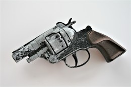 Vintage TOY GUN : GONHER N°74 - L=16cm - 19??s - Made In Spain - Keywords : Cap Gun - Cork - Rifle - Revolver - Pistol - Armas De Colección