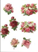 7 DECOUPIS    GAUFFRES FLEURS  COLOMBES - ROSES - - Fleurs