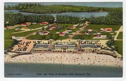 SARASOTA, Florida, USA, BEV Of Sarasota Lido, 1954 Linen Advertisng Postcard - Sarasota