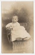 GREAT FALLS, Montana, USA, Zeltz Studio Baby "Grant" Posed On Wicker Chair 1915 RPPC - Great Falls