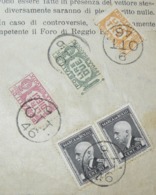 9.10.1946.. BOLLETTA DI CONSEGNA + USO TARDIVO MARCHE  PACCHI POSTALI..LIRE 2 - 3 - 10 + 2 MARCHE DA  30cent.ALTO VALORE - Pacchi Postali