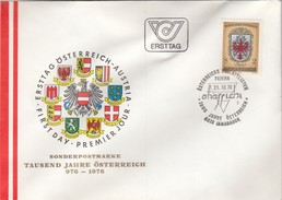 REPUBLIK OSTERREICH - FDC 1000 JAHRE ÖSTERREICH - INNSBRUCK 25.10.76 - TIROL /6 - FDC