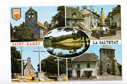 15 Saint-Mamet-la-Salvetat Multi Vues Eglises De La Salvetat Et De Saint Mamet,étang De Vic,Puy Saint-Laurent..TBE - Saint-Mamet-la-Salvetat