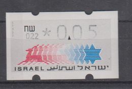 ISRAEL 1988 KLUSSENDORF ATM 0.05 SHEKELS 2 DIFFERENT KINDS OF PAPER NUMBER 022 - Vignettes D'affranchissement (Frama)