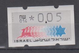 ISRAEL 1988 KLUSSENDORF ATM 0.05 SHEKELS 2 DIFFERENT KINDS OF PAPER NUMBER 014 - Viñetas De Franqueo (Frama)