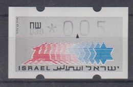 ISRAEL 1988 KLUSSENDORF ATM 0.05 SHEKELS 2 DIFFERENT KINDS OF PAPER NUMBER 030 - Automatenmarken (Frama)