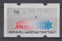 ISRAEL 1988 KLUSSENDORF ATM 0.05 SHEKELS 2 DIFFERENT KINDS OF PAPER NUMBER 030 - Franking Labels